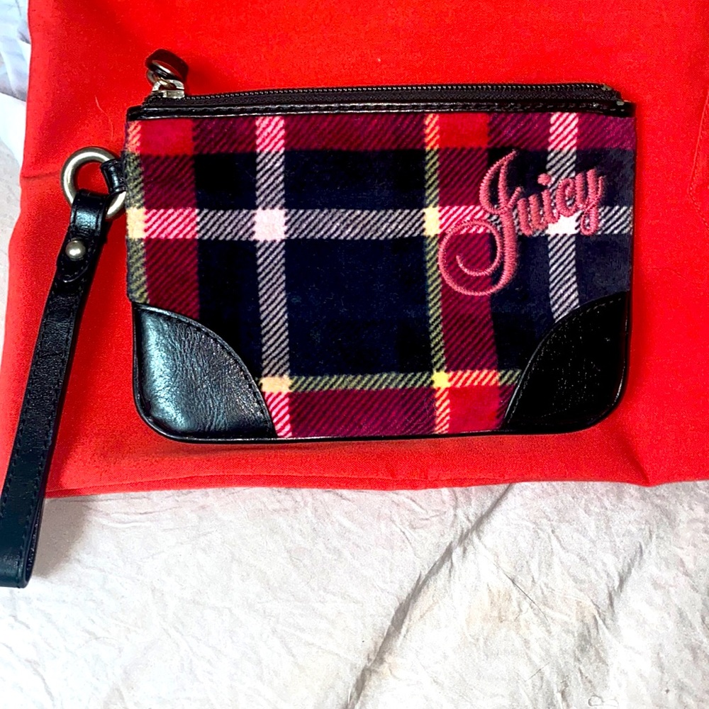 Rare authentic Juicy Couture part leather clutch
